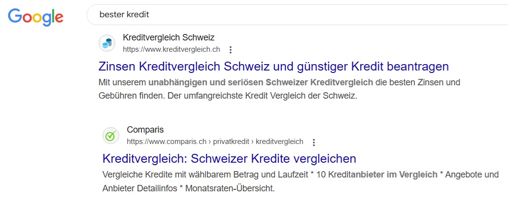 bester Kredit Schweiz